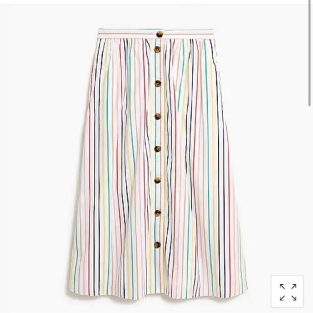 J.Crew midi skirt with rainbow stripes
